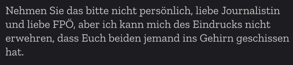 Helnwein Zitat über die STANDARD-Journalistin Olga Kronsteiner